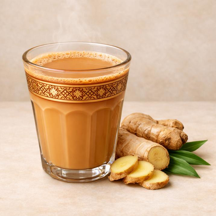 شاي كرك بالزنجبيل
