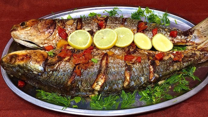 سمك بوري مشوي- مقلي