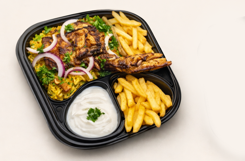ربع فرخة مشوية + أرز